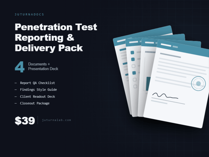 Penetration Test Reporting and Delivery Pack — 4 documents covering QA through closeout